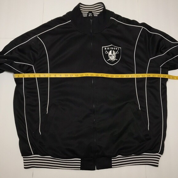 NFL Raiders Mesh Lined Track Jacket Size 2XL Black - Picture 5 of 8